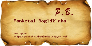 Pankotai Boglárka névjegykártya