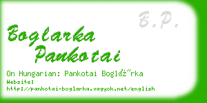 boglarka pankotai business card